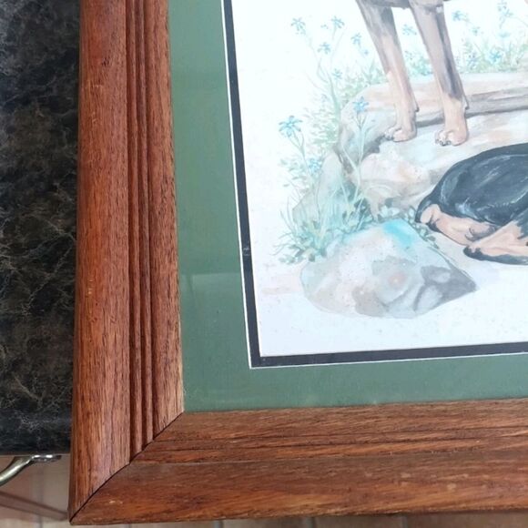 Marcia Van Woert Signed Wood Framed Orignal Dobermen Print Lithograph Numbered - Picture 7 of 8